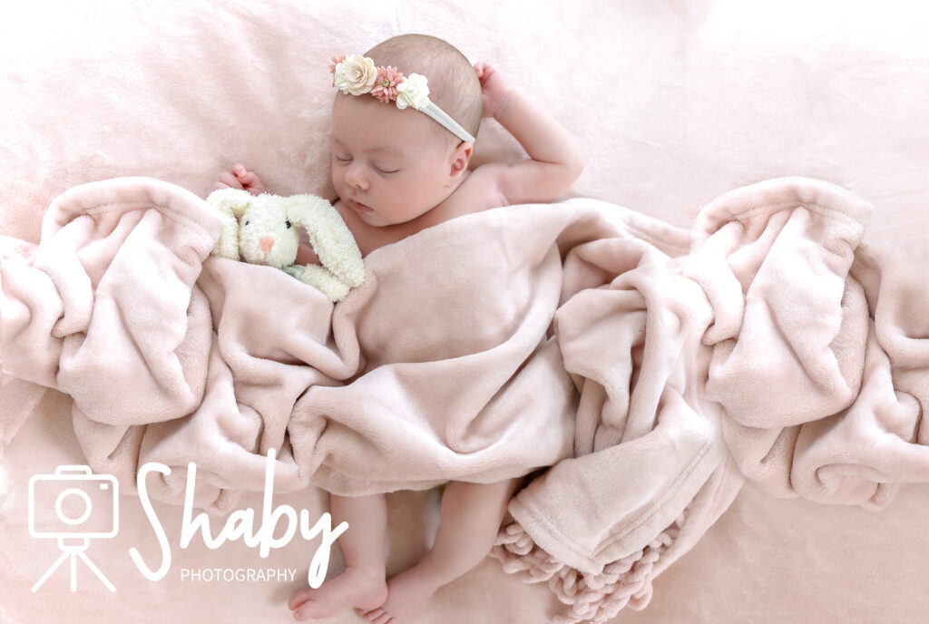 Newborn photographer near Dublin - Baby Bonnie sleeping peacefully