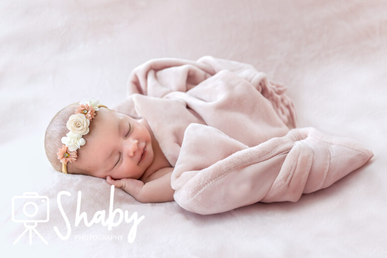 Newborn photography near Dublin - Baby Bonnie sleeping peacefully