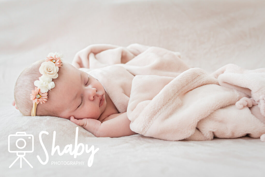 Newborn photography near Dublin - Baby Bonnie sleeping peacefully